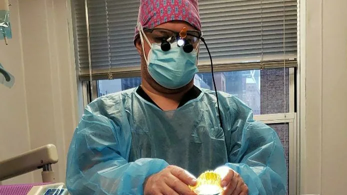 Close-up view of smile-focused dental care